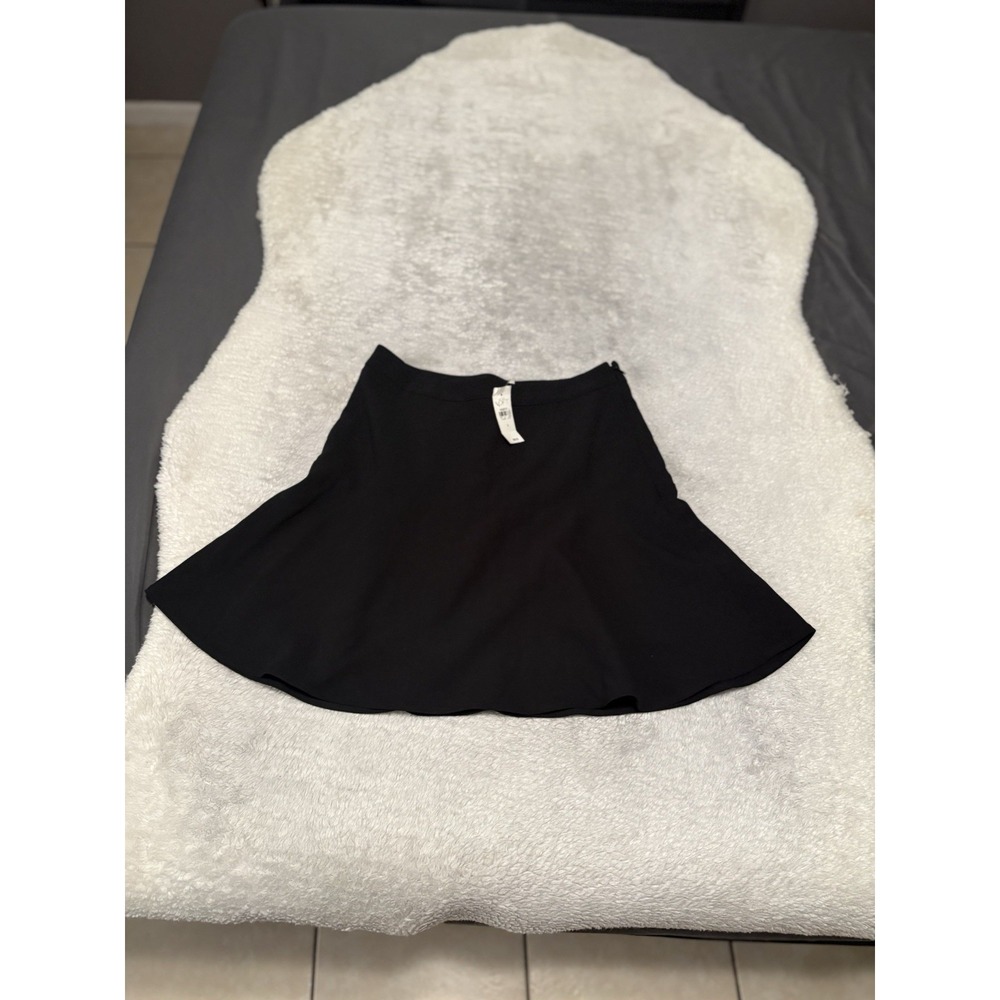 New Ann Taylor Loft Womens Skater Style Solid Black Skirt Size 0 A Line
